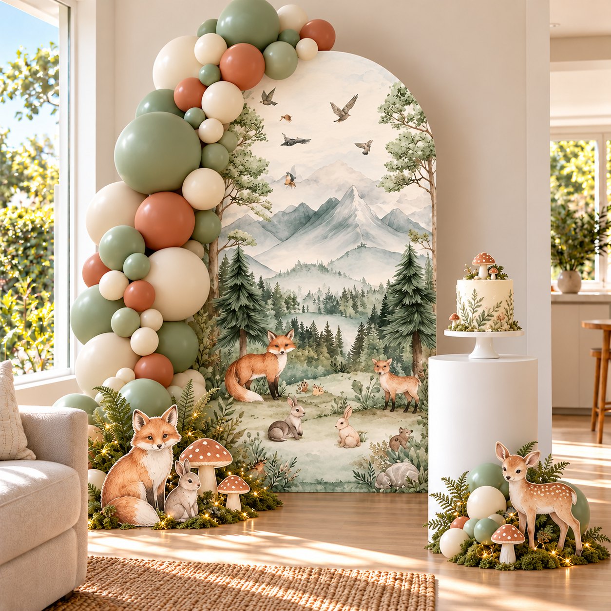 Enchanted Woodland party setup concept