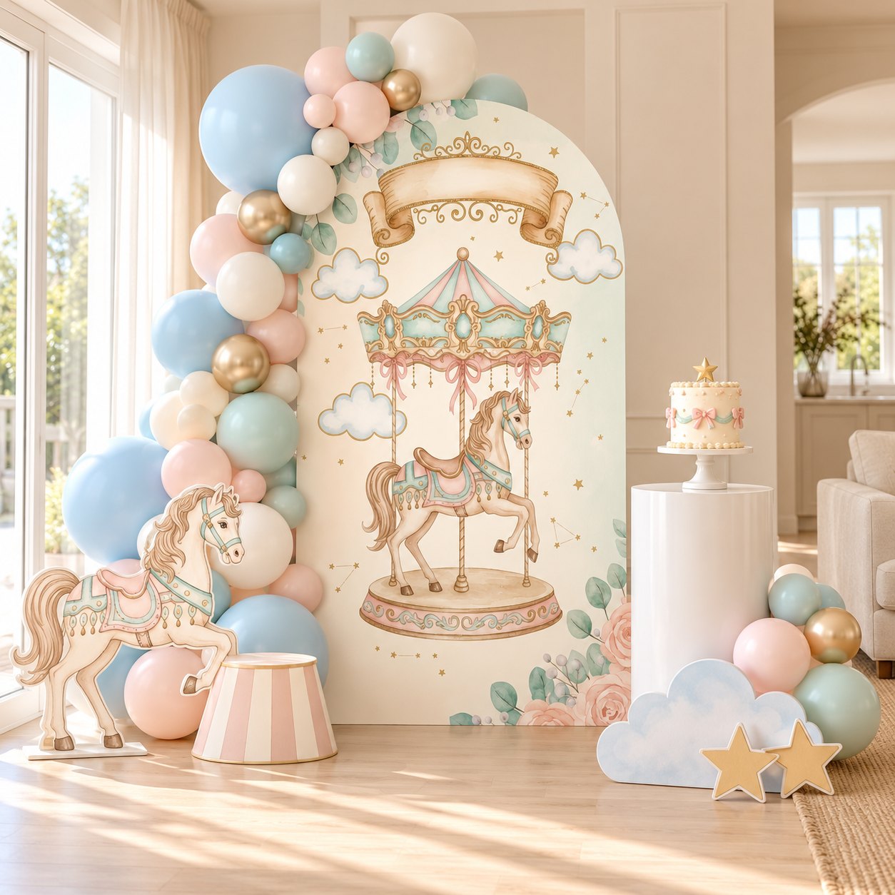 Carousel Dreams party setup concept